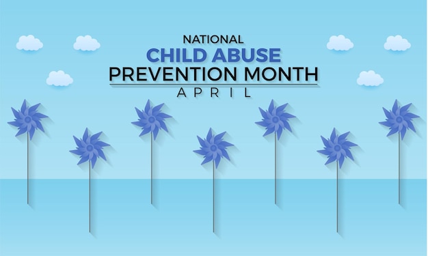 Vector national child abuse prevention month observed every year of april vector banner flyer poster and social medial template design