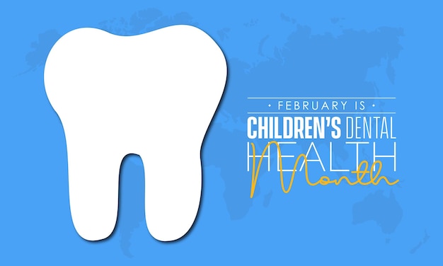 National Children's Dental Health Month ontwerpsjabloon concept waargenomen op februari Health Awareness Vector Illustration