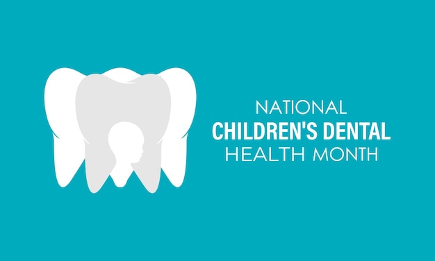 National Children s Dental Health Month vector Banner poster flyer and background design template