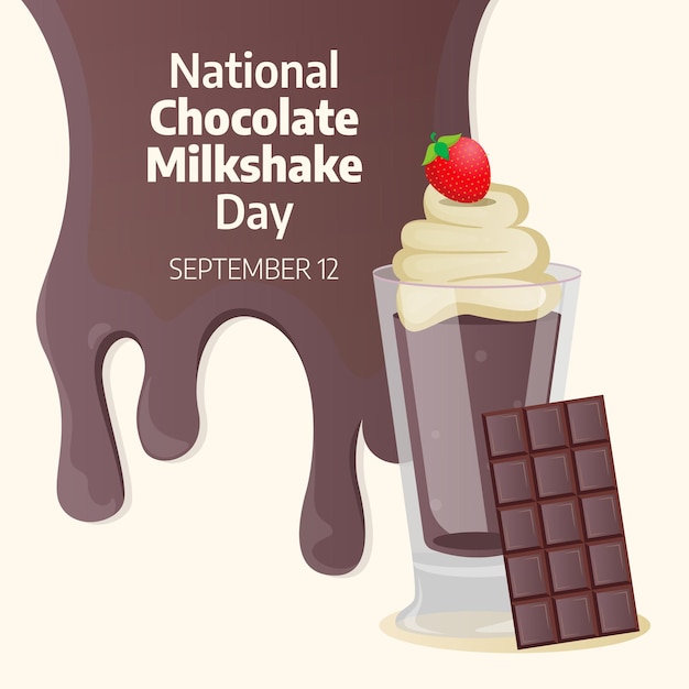 Vector national chocolate milkshake day design template