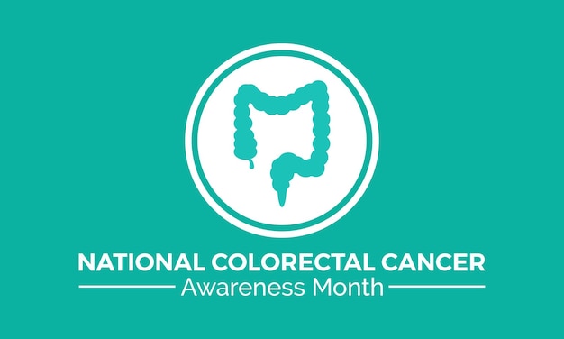 National Colorectal Cancer Awareness Month wordt elk jaar in maart gevierd Medische bewustwording Vector banner flyer poster en sociale mediale sjabloonontwerp