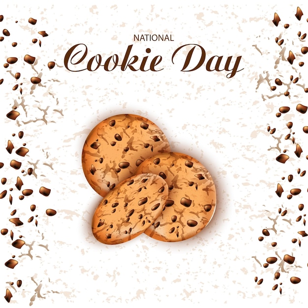 ベクトル ナショナル クッキー デーは、世界で最も人気のあるお菓子の 1 つであるクッキーを祝う日です。