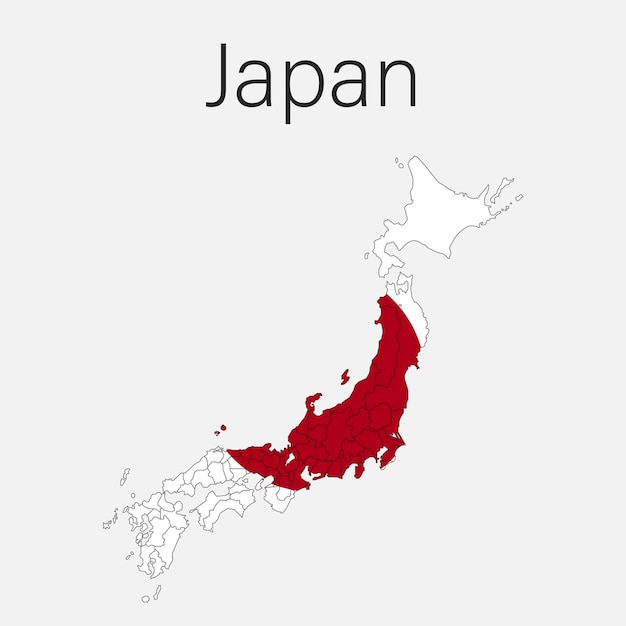 本文に地域州と国旗を含む全国地図