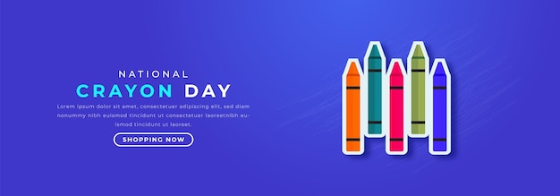 National Crayon Day Paper cut style Vector Design Illustration for Background Poster Banner Ads