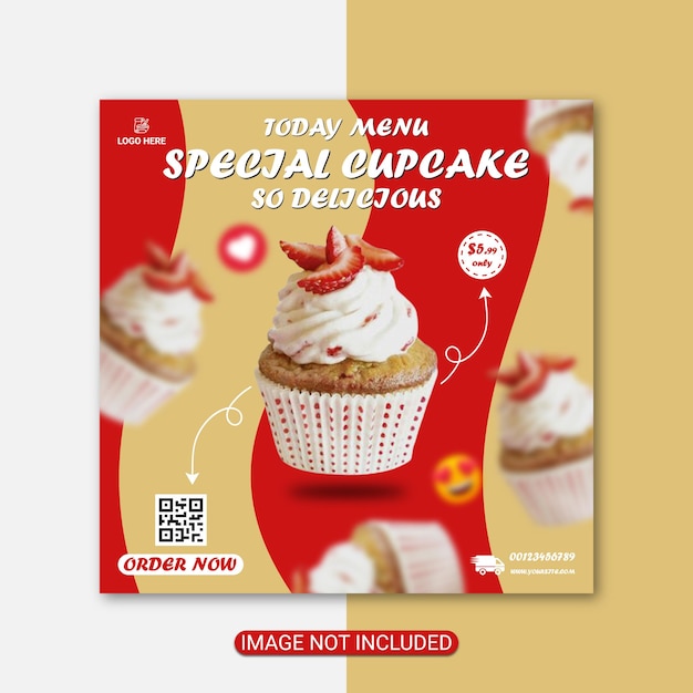 National cupcake template design premium vector