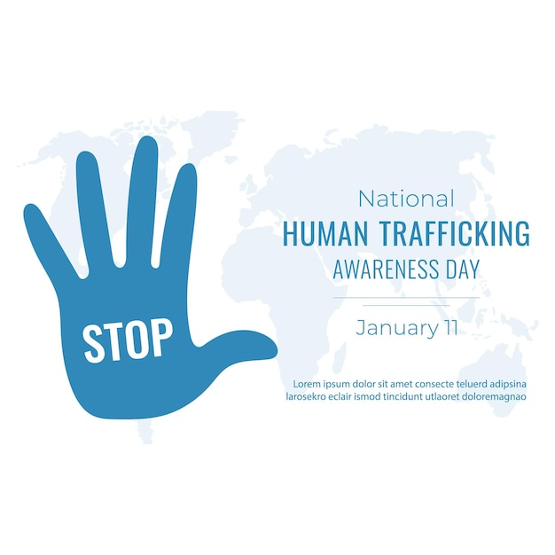 Giornata nazionale contro la tratta di esseri umani 11 gennaio illustrazione vettoriale