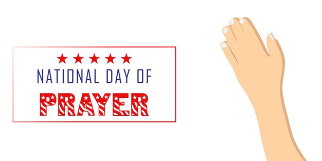 National day of prayer with usa flag design poster.