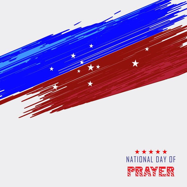 National Day Of Prayer with USA flag design poster.