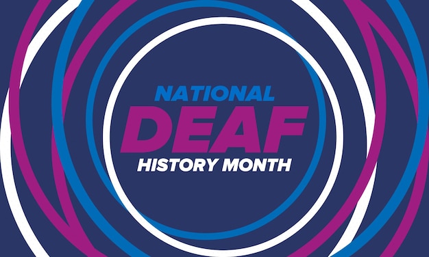 National Deaf History Month in de Verenigde Staten Ter ere van doven en slechthorenden Vectorkunst