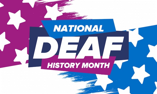 National Deaf History Month in de Verenigde Staten Ter ere van doven en slechthorenden Vectorkunst