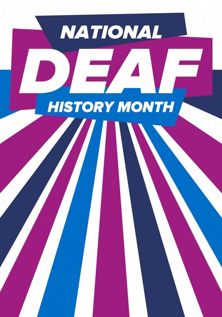 National Deaf History Month in de Verenigde Staten Ter ere van doven en slechthorenden Vectorkunst