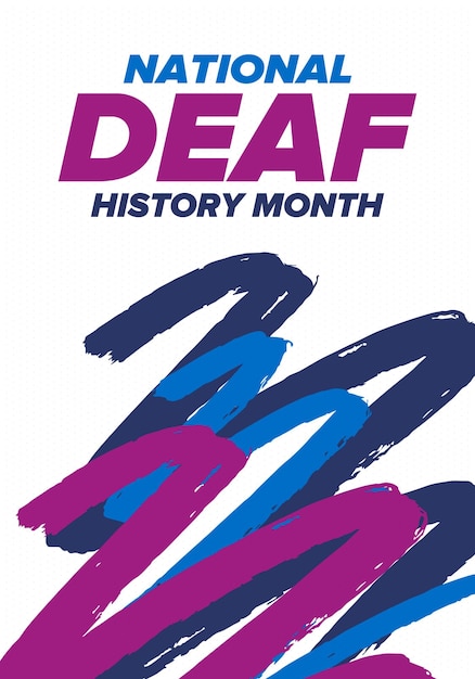 米国の全国聴覚障害者歴史月間 聴覚障害者と難聴者を記念して ベクター アート