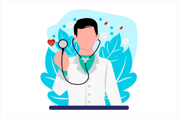 National Doctor Day Flat Illustration Design