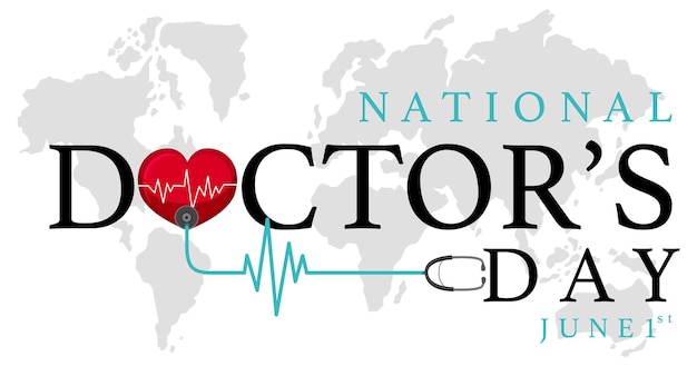 Vector national doctor day in july logo