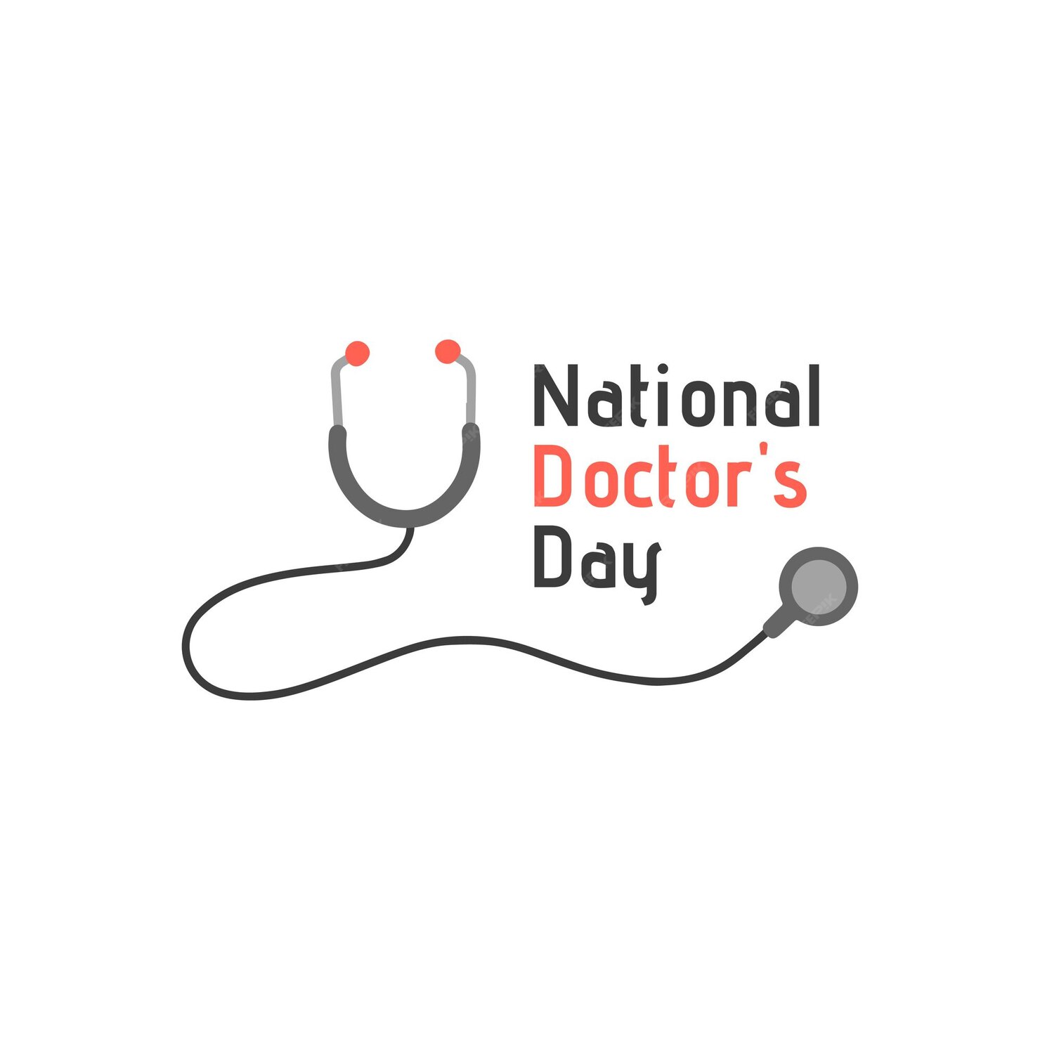 Premium Vector National doctors day greeting card with a stethoscope.