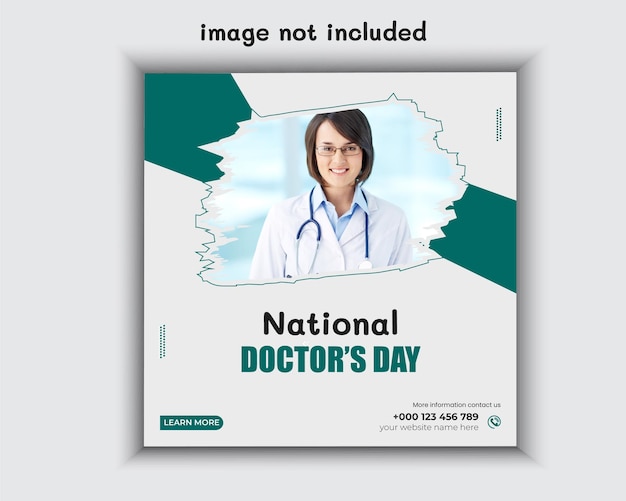 National doctors day hand drawn ig post collection