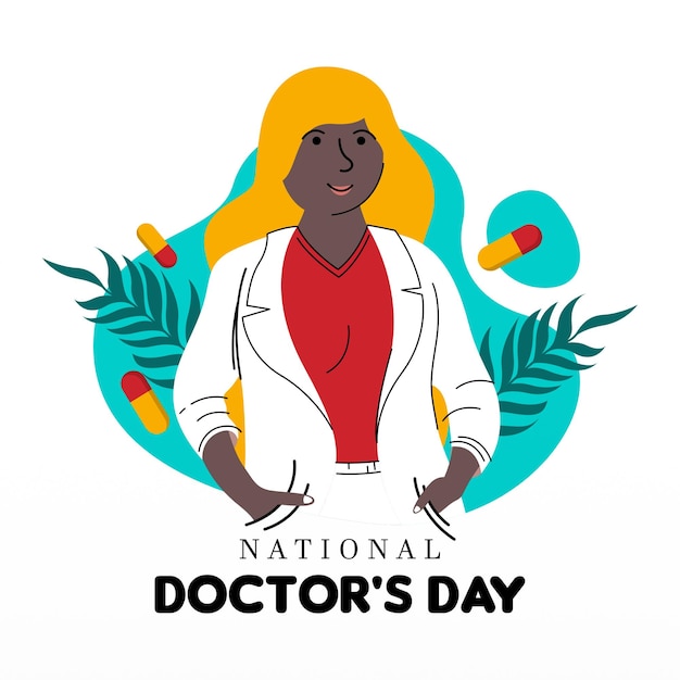 national doctors day illustration background