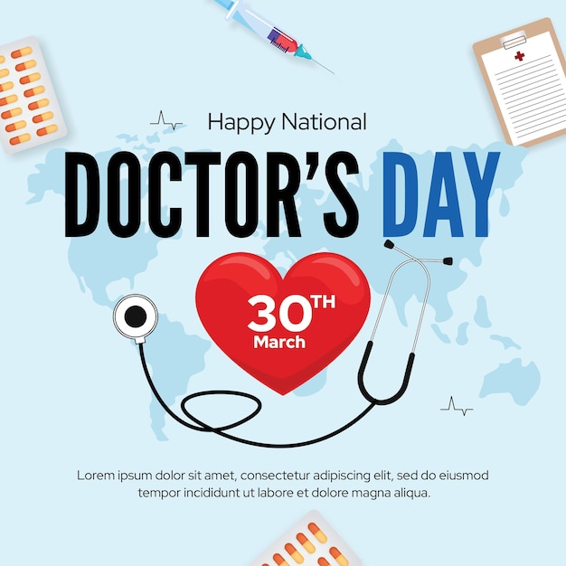 National doctors day illustration post design