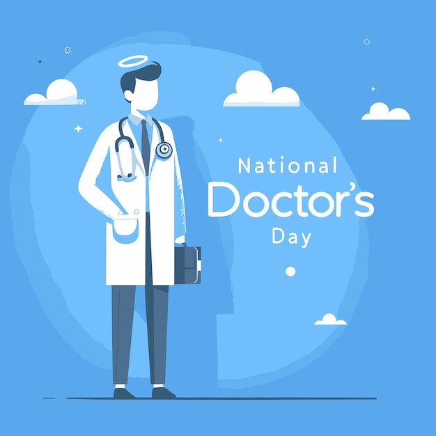 National doctors day illustration vector with a doctor generated ai