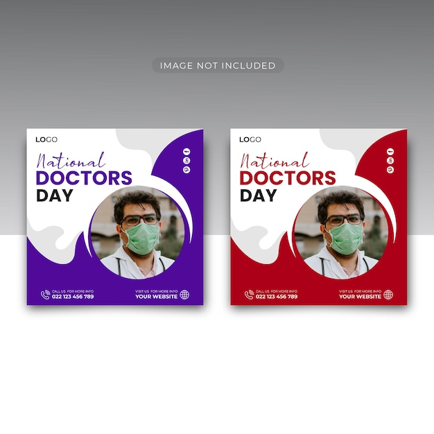 National doctors day social media banner design template
