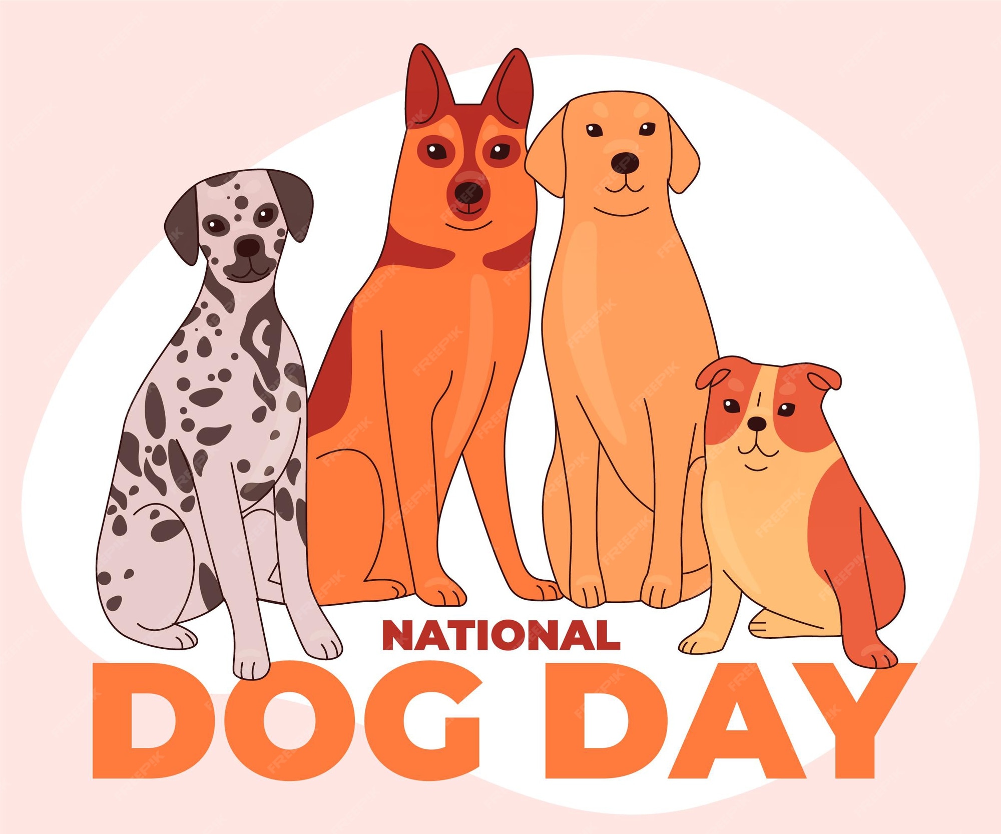 Premium Vector National dog day illustration