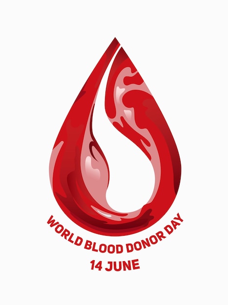 Giornata nazionale dei donatori banner verticale forma di goccia del flusso sanguigno illustrazione in uno stile realistico emofilia malattie del sangue per le cartoline dei poster del sito web di banner