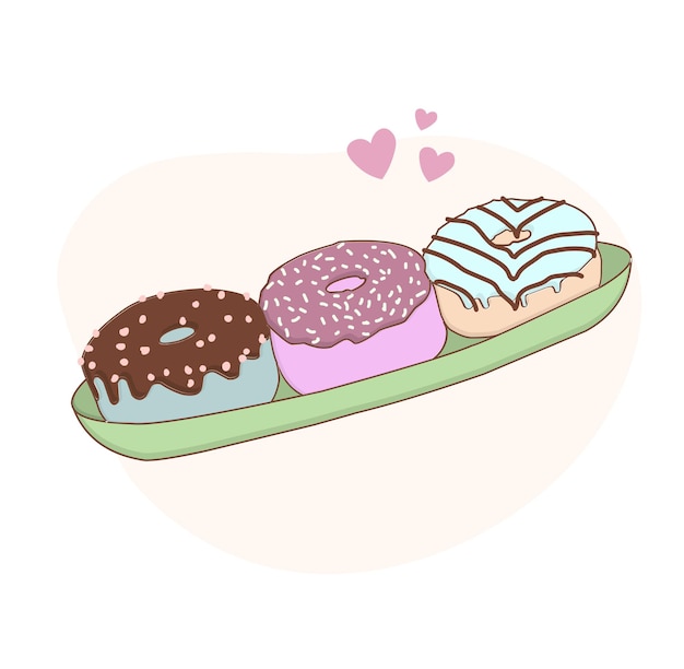 Vector national donut dayglazed sweet donut draw funny american kawaii traditional sweet donut