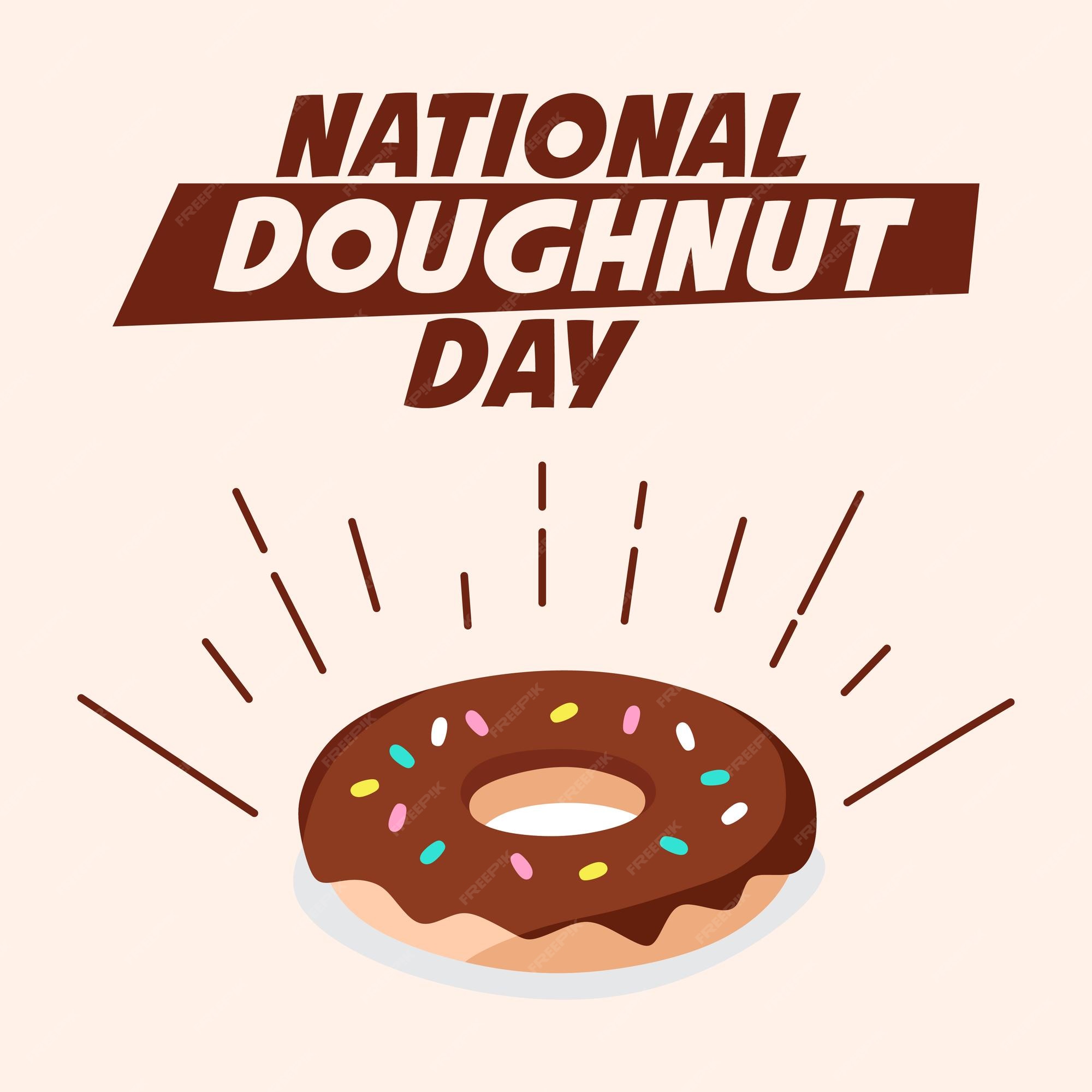 Premium Vector National doughnut day banner design in vector and chocolate doughnut vector