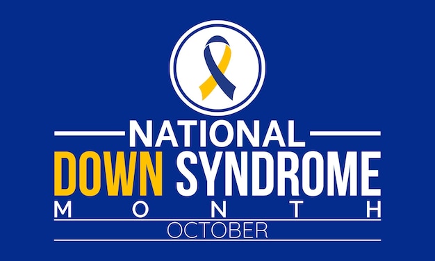 全国ダウン症月間は、ダウン症のある個人とその家族の強さの包摂と擁護を認識しますベクトルイラストテンプレート