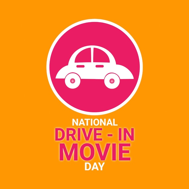 National Drive In Movie Day Vector illustration