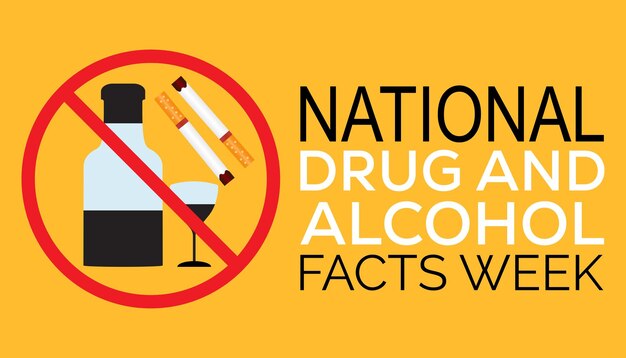 Vector national drug and alcohol facts week is observed every year in march