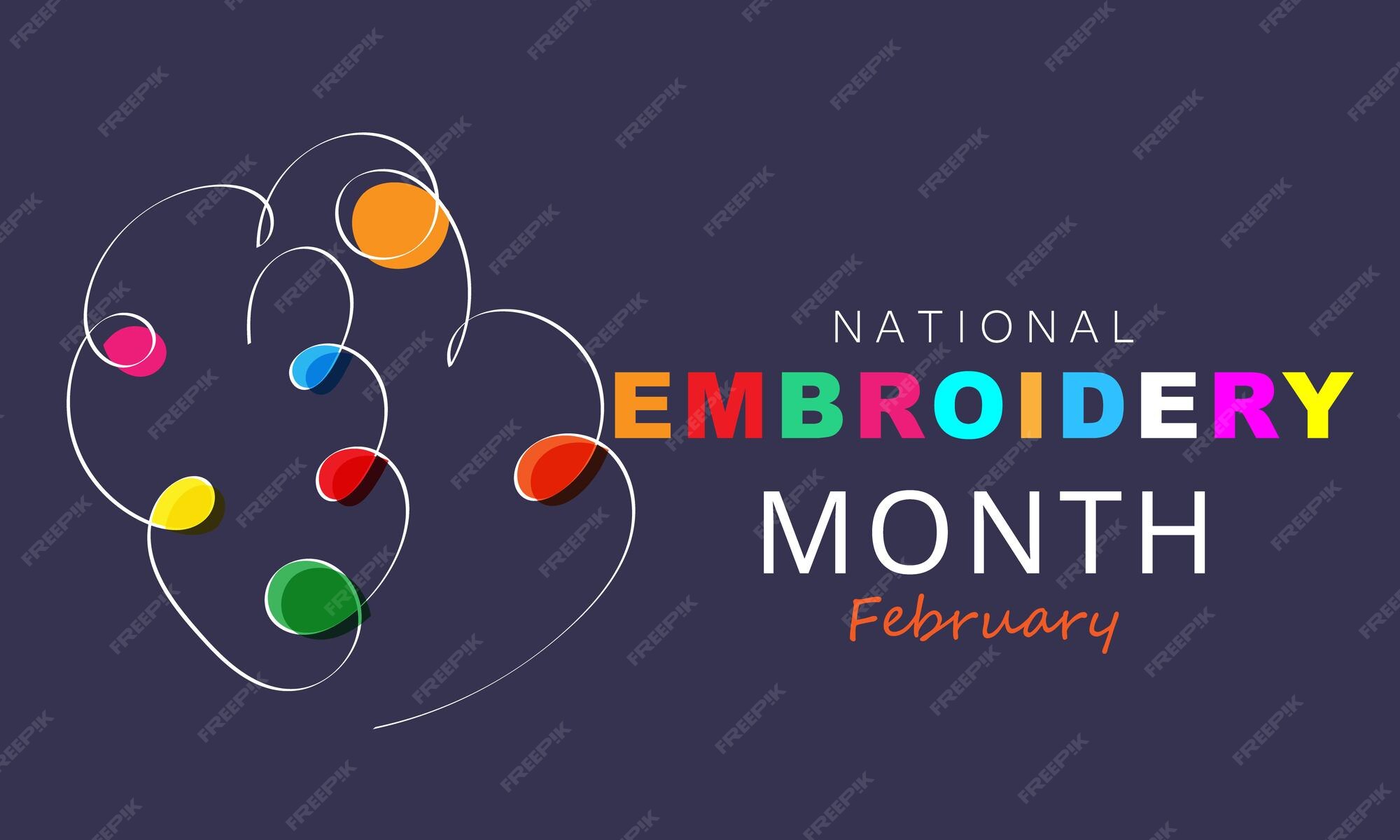 Premium Vector National embroidery month background banner card