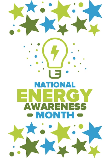 national energy awareness month optimization energy technology renewable energy vector art