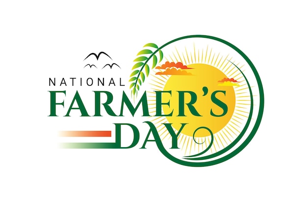 Vector national farmers day typography logo design