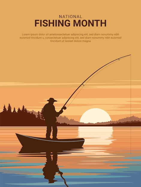 national fishing month background