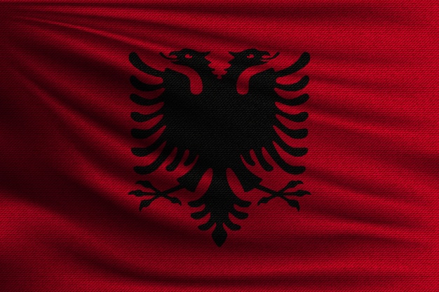 The national flag of Albania.