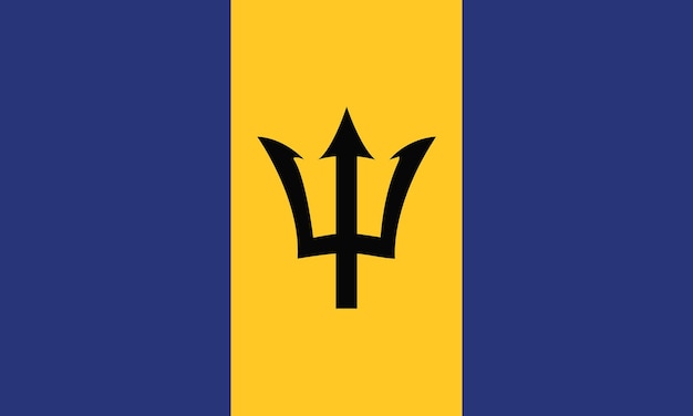Vettore la bandiera nazionale delle barbados del nord america la bandiera ufficiale delle barbados