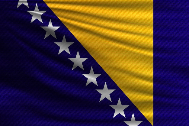 Vettore la bandiera nazionale della bosnia ed erzegovina.