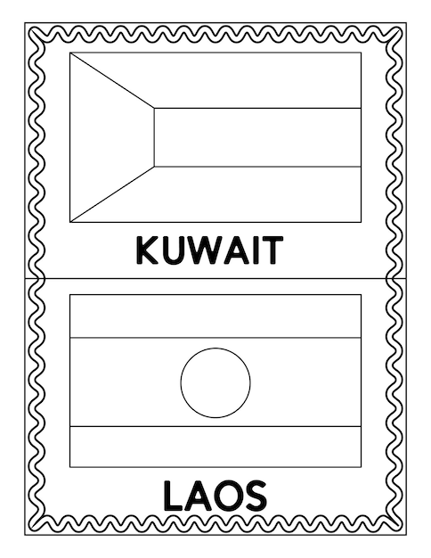 National flag coloring pages vector