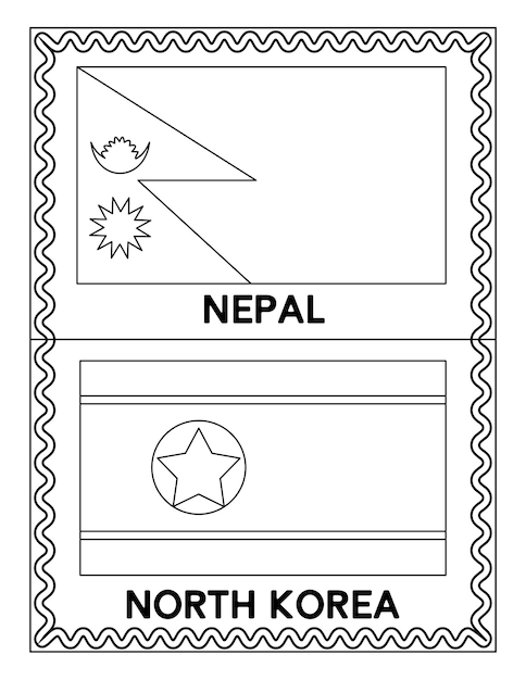 ベクトル 国旗の着色のページのベクトル