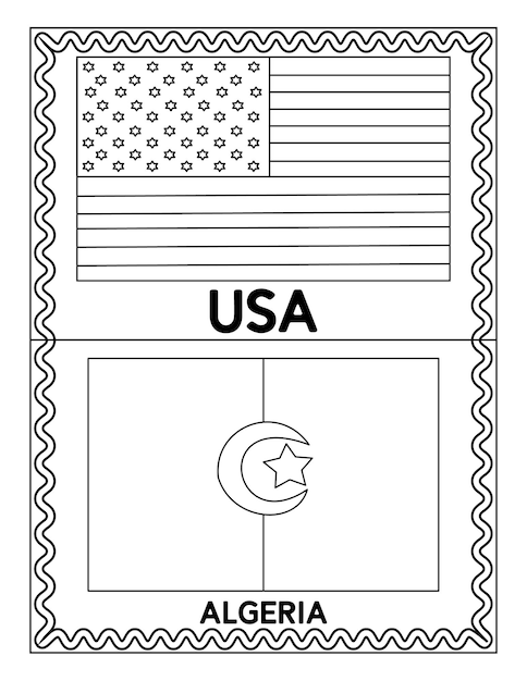 国旗の着色のページのベクトル