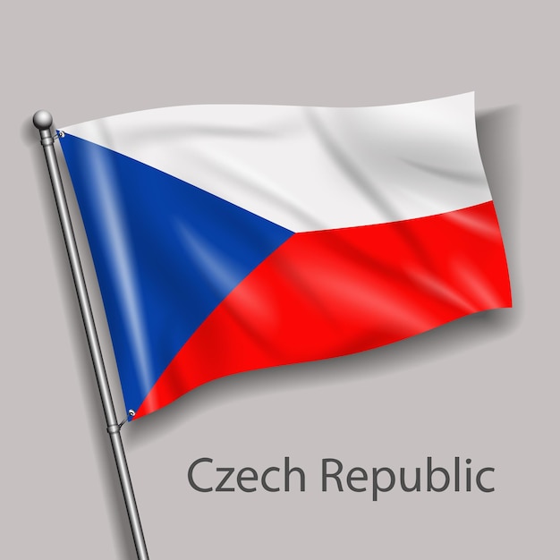 Vector the national flag of czech republic in europe