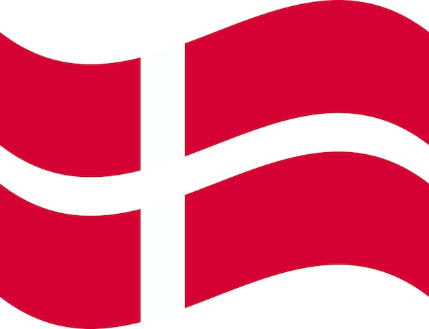 Vettore bandiera nazionale della danimarca con proporzioni corrette e combinazione di colori
