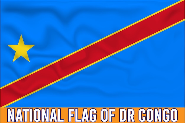 NATIONAL FLAG OF DR CONGO 3D EFFECT