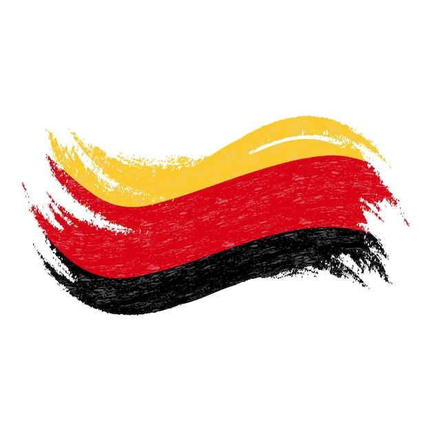 Vector national flag of germany designed using brush strokesisolated on a white background vector illustration