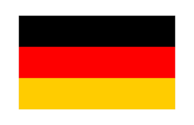 National flag of Germany original colors and proportions isolated on white background