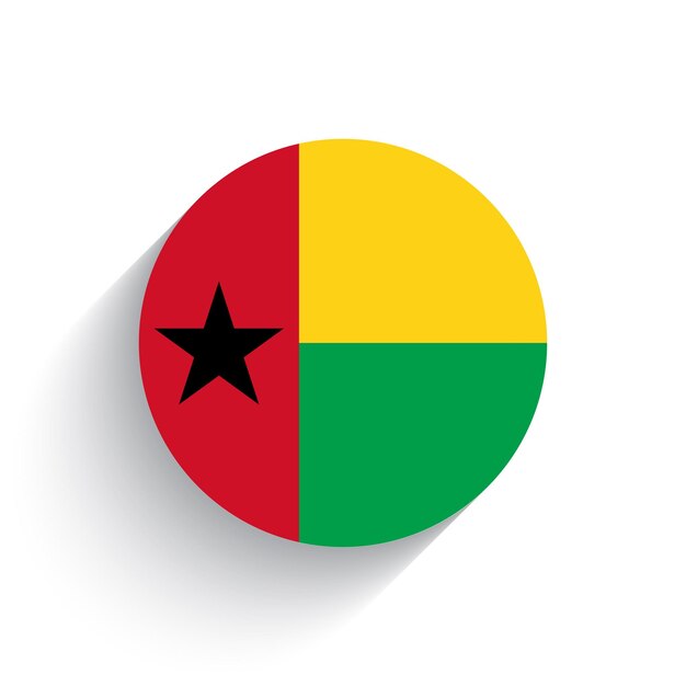 Bandiera nazionale della guinea bissau illustrazione vettoriale dell'icona isolata su sfondo bianco