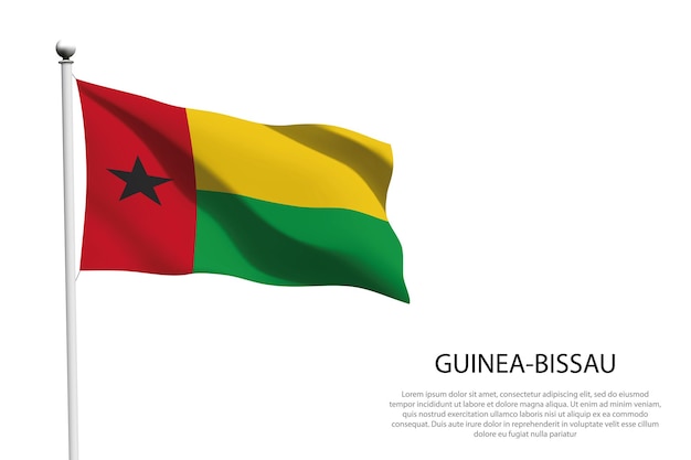 Vector national flag guineabissau isolated waving on white background