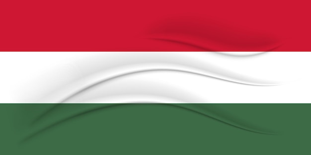 National flag of Hungary with silk effect Hungarian flag 3D illustration vector