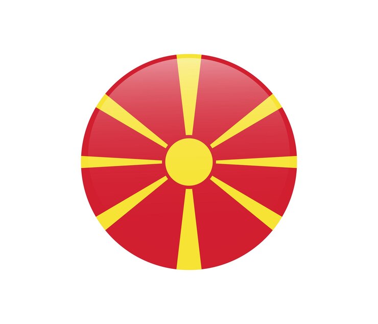 Vector national flag icon of north macedonia isolated on white vector illustration